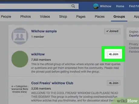 Immagine titolata Join Groups on Facebook Step 10