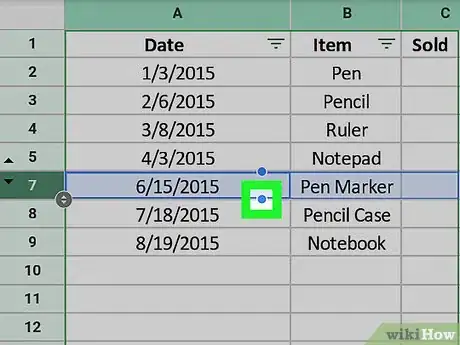 Immagine titolata Unhide Rows on Google Sheets on Android Step 4