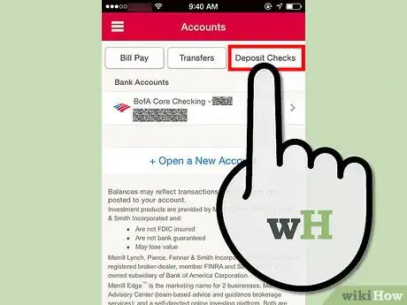 Immagine titolata Deposit Checks With the Bank of America iPhone App Step 3