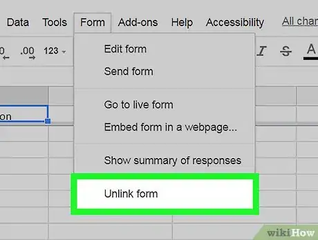 Immagine titolata Unlink a Form on Google Sheets Step 4