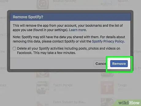 Immagine titolata Remove Spotify from Facebook Step 24