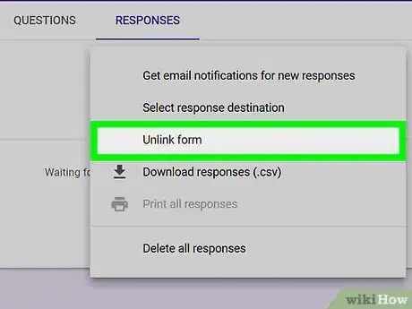 Immagine titolata Unlink a Form on Google Sheets on PC or Mac Step 10