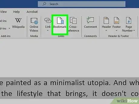 Immagine titolata Add a Bookmark in Microsoft Word Step 2