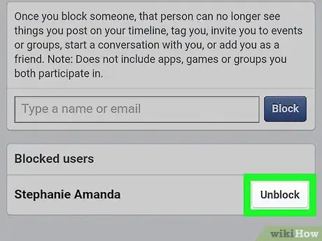 Immagine titolata Unblock Someone on Facebook Step 6