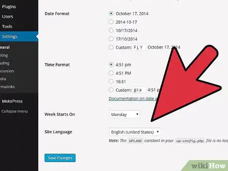 Immagine titolata Change the Default Language in Wordpress Step 6
