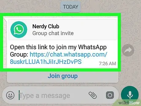 Immagine titolata Join a Group on WhatsApp on Android Step 2