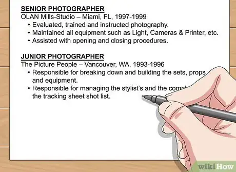 Immagine titolata Create a Photography Resume Step 9