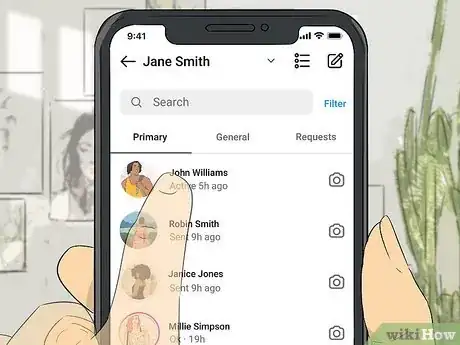 Immagine titolata React to Messages on Instagram Step 1