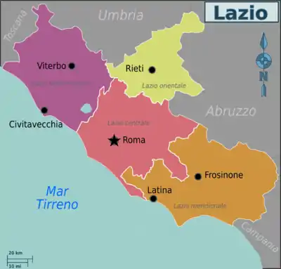 Mappa divisa per regioni