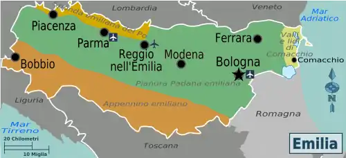 Mappa divisa per regioni
