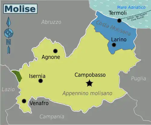 Mappa divisa per regioni